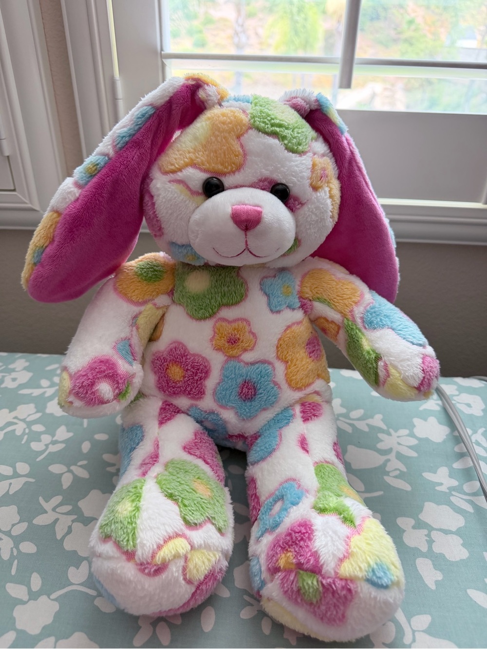 Build-A-Bear Plush Floral Bunny Stuffed Animal - Pink & Multicolor